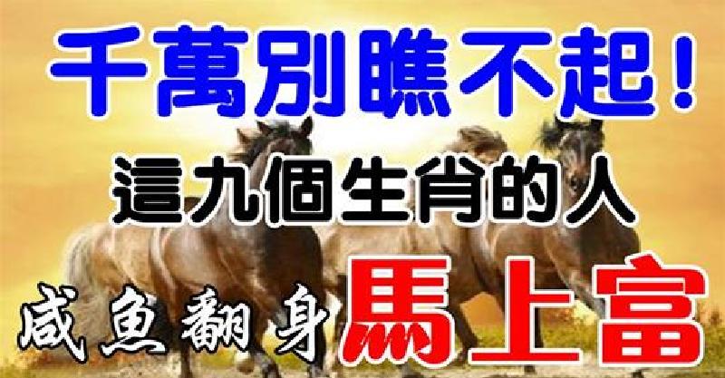千万不要瞧不起这九个生肖!咸鱼翻身马上富,高攀不起!